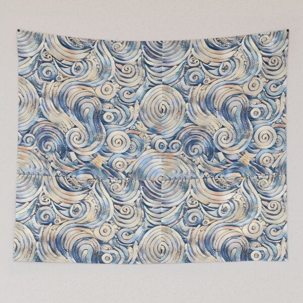 Item preview, Mystic Ocean Swirls Pattern | Pearlescent Nautical Mosaic Art | Dreamy Sea Wave Texture designed and sold by SergioMiklos.