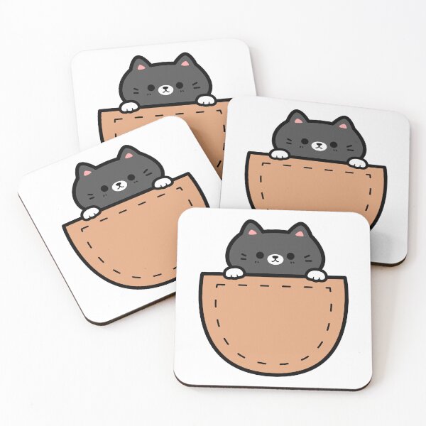 Item preview, Adorable Kawaii Black Cat Peeking From Pocket designed and sold by KrisGraphic45.