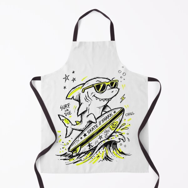 Item preview, Surf Or Die Skate Shark Indie Doodle designed and sold by SplashTastic.