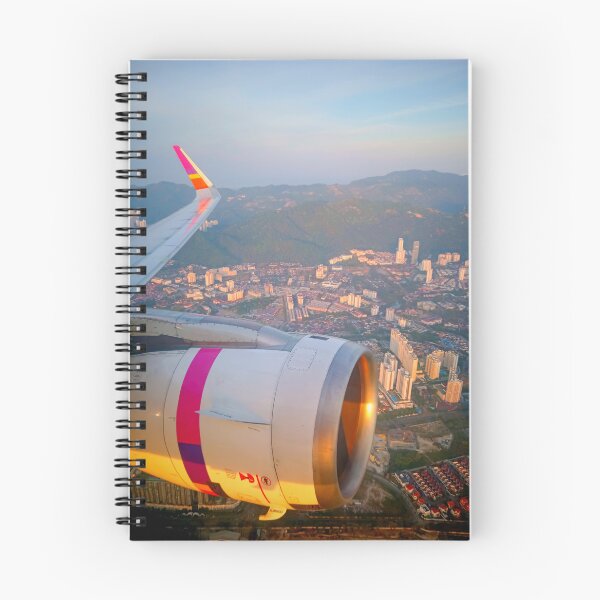 Item preview, View from airplane window of engine and wing flying over Penang Malaysia designed and sold by Kevin Miller Photography.