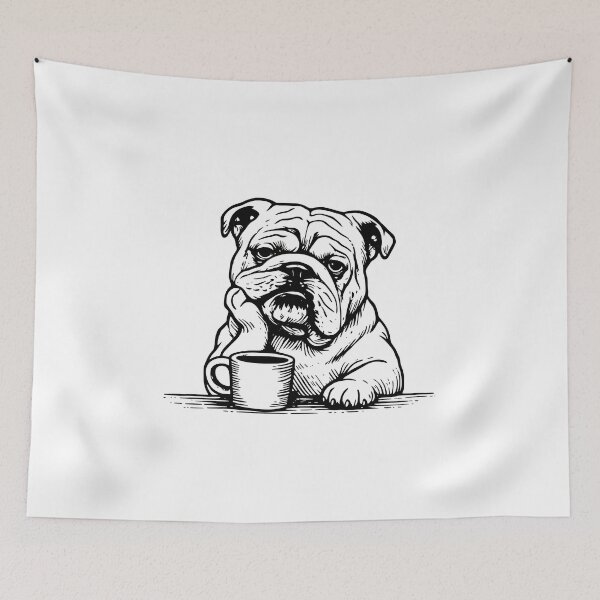 Item preview, English Bulldog with Coffee Shirt – Gift for Bulldog Moms or Dads, Caffeine Lovers Tee, Funny Tired Dog Top for Bulldog Owners designed and sold by StranHabesre51.