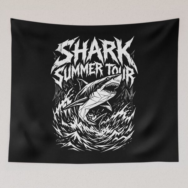 Item preview, Shark Summer Tour Heavy Metal Concert Poster designed and sold by SplashTastic.
