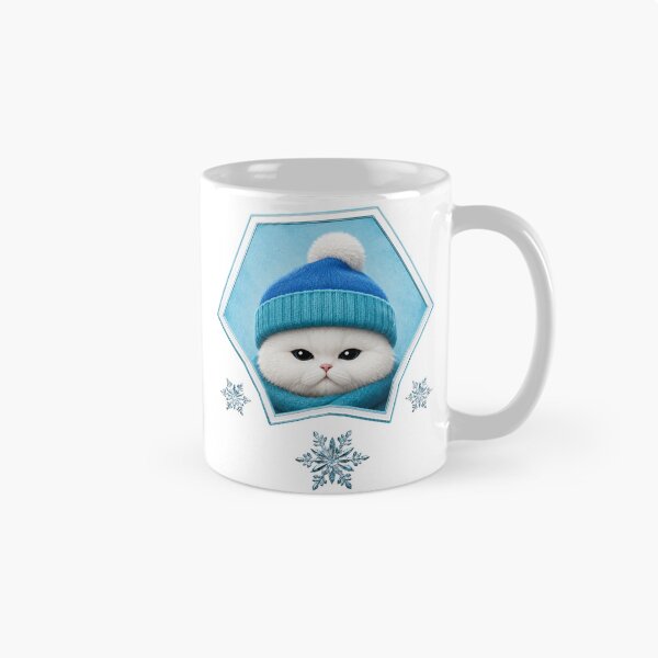 Item preview, Winter Fluffy Cat Badge - Cute Realistic Snow Kitty designed and sold by Extravanganzza.