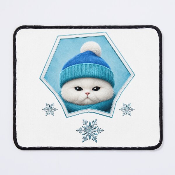 Item preview, Winter Fluffy Cat Badge - Cute Realistic Snow Kitty designed and sold by Extravanganzza.