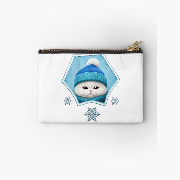 Item preview, Winter Fluffy Cat Badge - Cute Realistic Snow Kitty designed and sold by Extravanganzza.