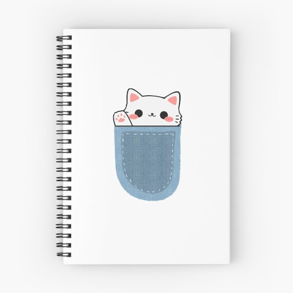 Item preview, Cute Kawaii White Cat Waving from Denim Pocket designed and sold by KrisGraphic45.