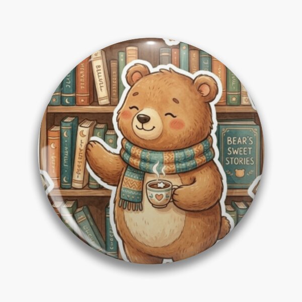 Item preview, Bookshop Bear designed and sold by Thalora Store.