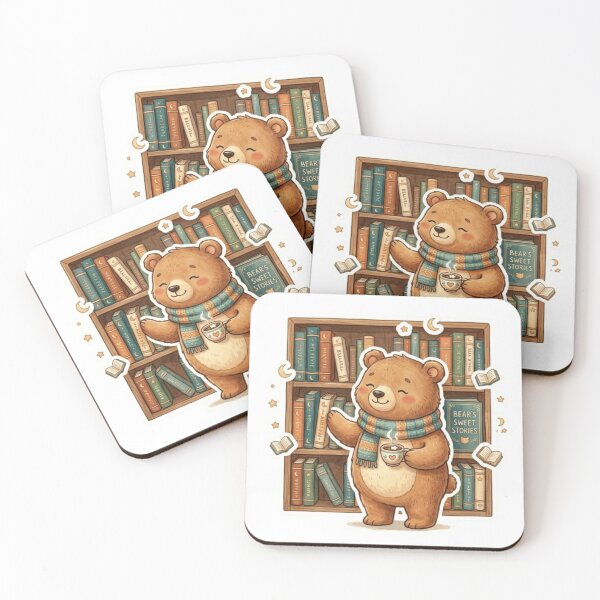 Item preview, Bookshop Bear designed and sold by Thalora Store.