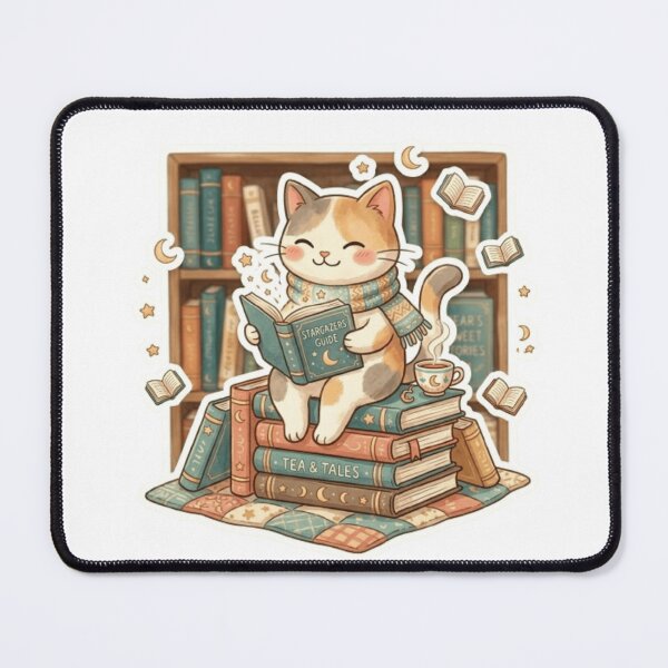 Item preview, Reading Stack Cat designed and sold by Thalora Store.