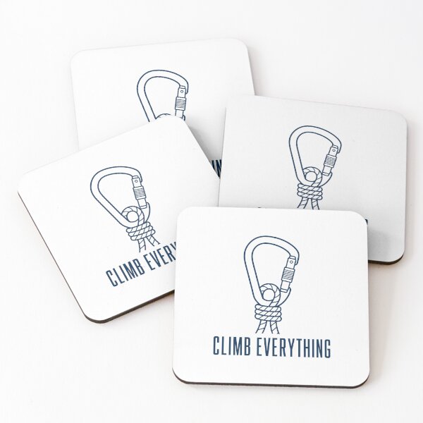 Item preview, Climb Everything Minimal Carabiner Line Art Climbing Tee Sticker Rock Climber Gift designed and sold by sharifex.