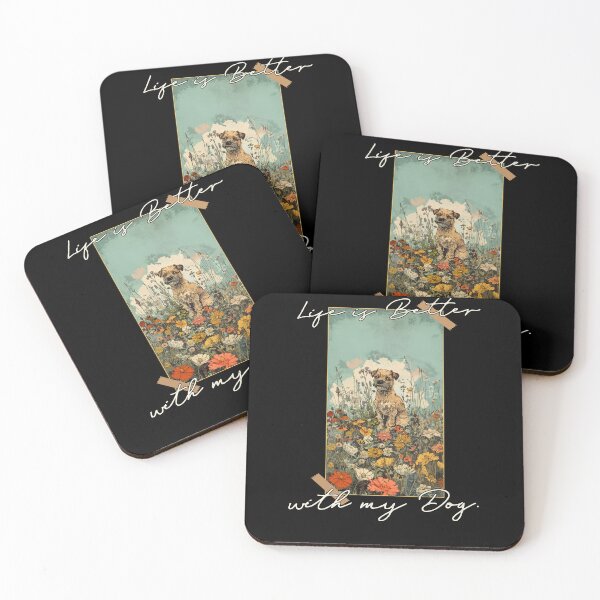 Item preview, Funny Border Terrier Life is Better Floral Cottagecore Mom Dad Kids designed and sold by rafaeltto.