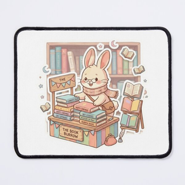 Item preview, Happy Book Bunny designed and sold by Thalora Store.