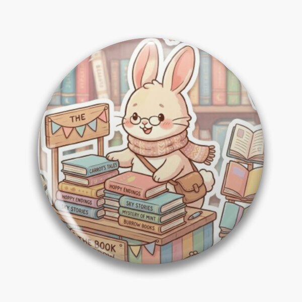 Item preview, Happy Book Bunny designed and sold by Thalora Store.