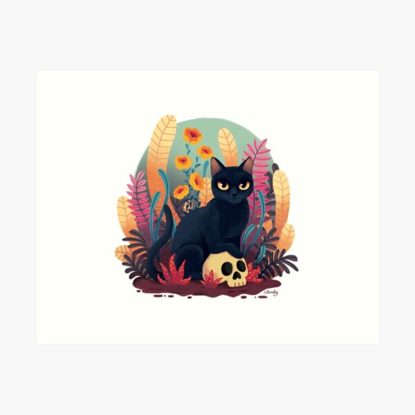 Skull kitty Art Print