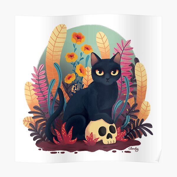 Skull kitty Poster