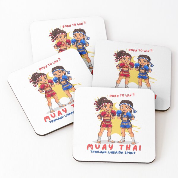 Item preview, Muay Thai Thailand Warrior Spirit – Cute Twin Girl Fighters Born To Win Cartoon Graphic designed and sold by Beeform.
