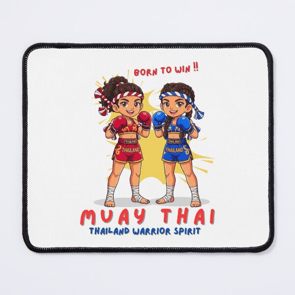 Item preview, Muay Thai Thailand Warrior Spirit – Cute Twin Girl Fighters Born To Win Cartoon Graphic designed and sold by Beeform.