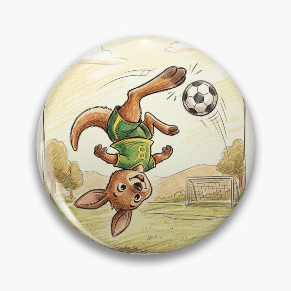 Item preview, Cute Kangaroo Bicycle Kick Soccer Illustration designed and sold by TaiwanMemory.