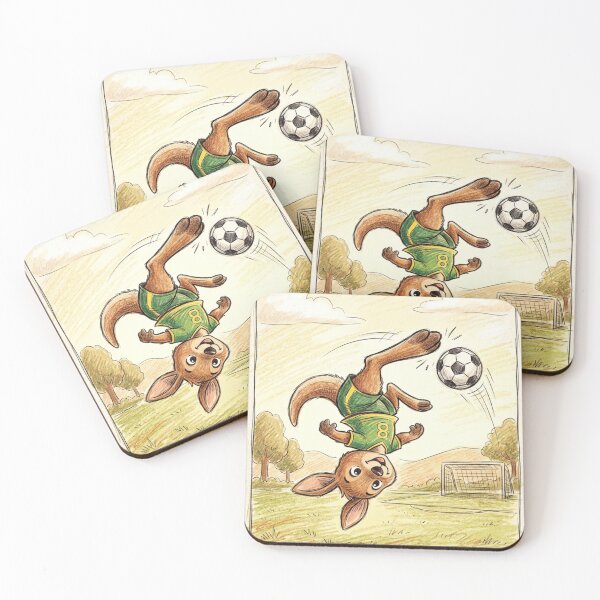 Item preview, Cute Kangaroo Bicycle Kick Soccer Illustration designed and sold by TaiwanMemory.