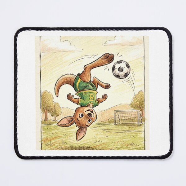 Item preview, Cute Kangaroo Bicycle Kick Soccer Illustration designed and sold by TaiwanMemory.