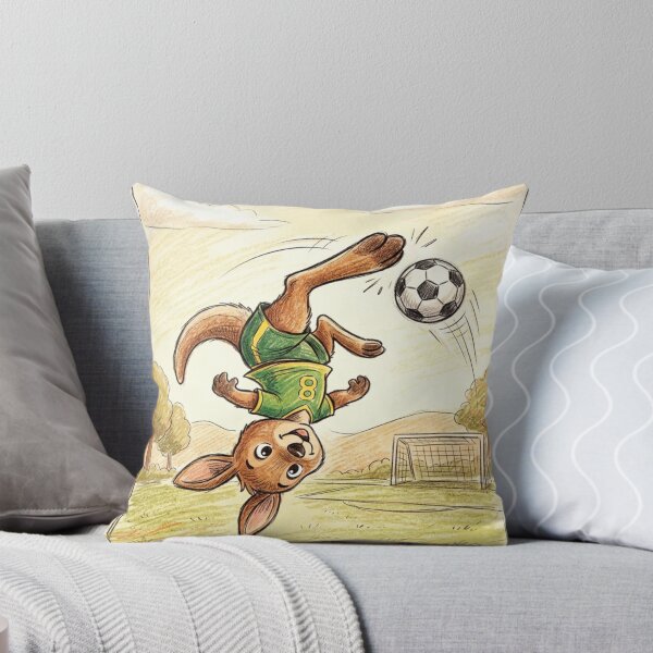 Item preview, Cute Kangaroo Bicycle Kick Soccer Illustration designed and sold by TaiwanMemory.