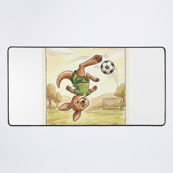 Item preview, Cute Kangaroo Bicycle Kick Soccer Illustration designed and sold by TaiwanMemory.