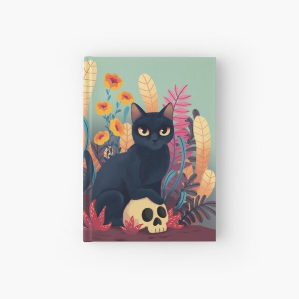 Skull kitty Hardcover Journal