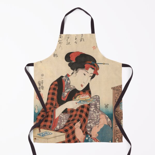 Item preview, Retro Japanese Ukiyo-e Woodblock Print: Mother, Baby and Sushi designed and sold by vekotpu.