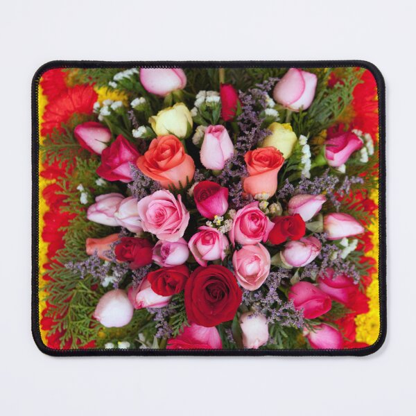 Item preview, Bright floral pattern bouquet at the wholesale flower market in Dalat, Vietnam showcasing vibrant colors and local artistry designed and sold by Kevin Miller Photography.