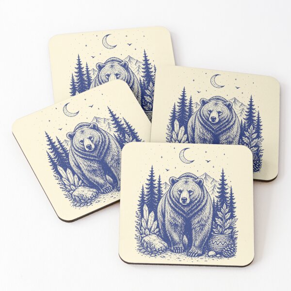 Item preview, Vintage Grizzly Bear Wilderness Art designed and sold by 89shirts.