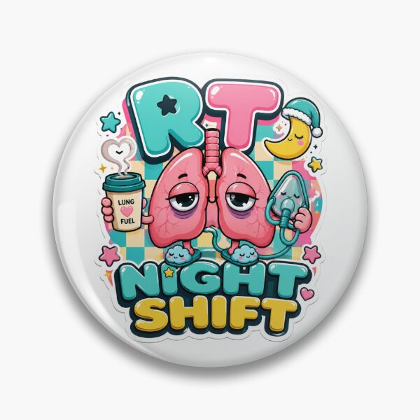 Item preview, RT Night Shift Cute Kawaii Lungs Clock | Respiratory Therapist Coffee Lover Sticker | Retro Healthcare Mascot Gift designed and sold by ClinicalHubs.