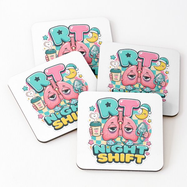 Item preview, RT Night Shift Cute Kawaii Lungs Clock | Respiratory Therapist Coffee Lover Sticker | Retro Healthcare Mascot Gift designed and sold by ClinicalHubs.