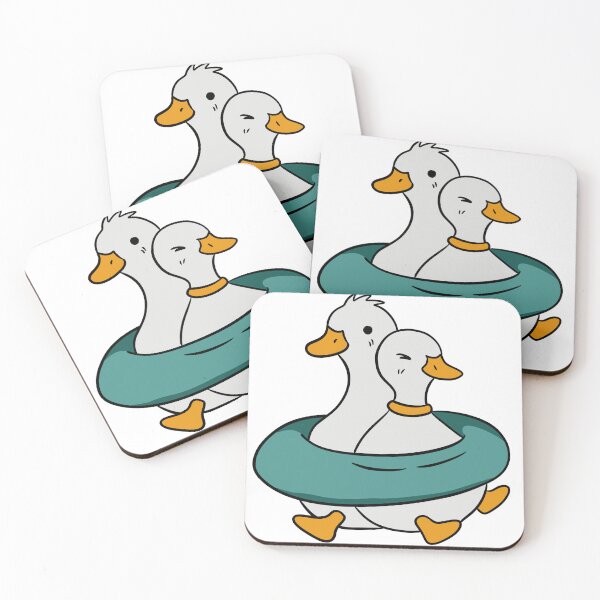 Item preview, Cute Ducks with Swim Ring Kawaii Illustration designed and sold by LYAN-STORE.