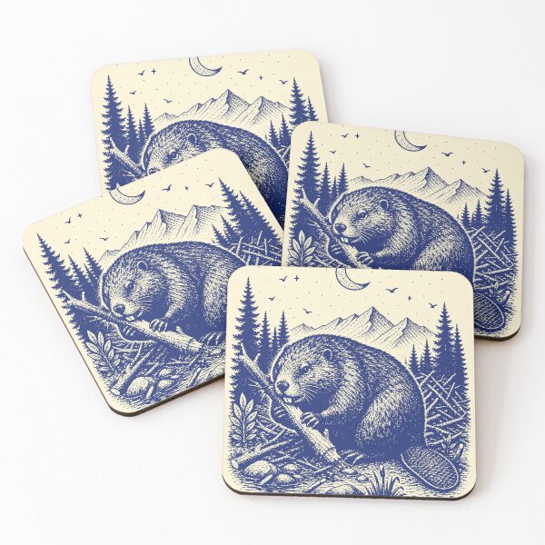 Item preview, Vintage Beaver Wilderness Art designed and sold by 89shirts.