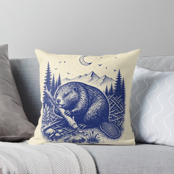 Item preview, Vintage Beaver Wilderness Art designed and sold by 89shirts.