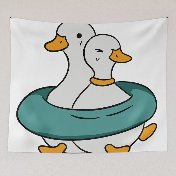 Item preview, Cute Ducks with Swim Ring Kawaii Illustration designed and sold by LYAN-STORE.
