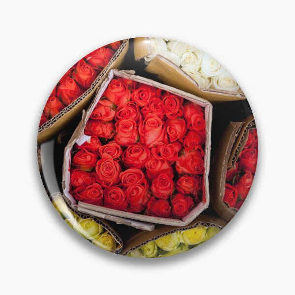 Item preview, Colorful floral pattern of rose bouquets at a wholesale flower market in Dalat, Vietnam designed and sold by Kevin Miller Photography.