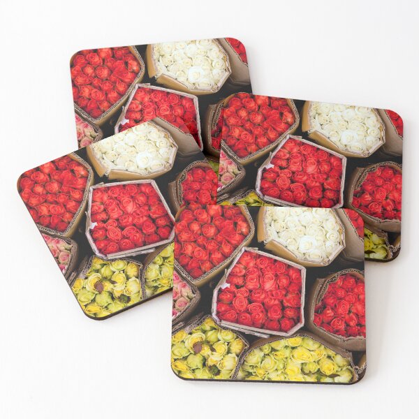 Item preview, Colorful floral pattern of rose bouquets at a wholesale flower market in Dalat, Vietnam designed and sold by Kevin Miller Photography.