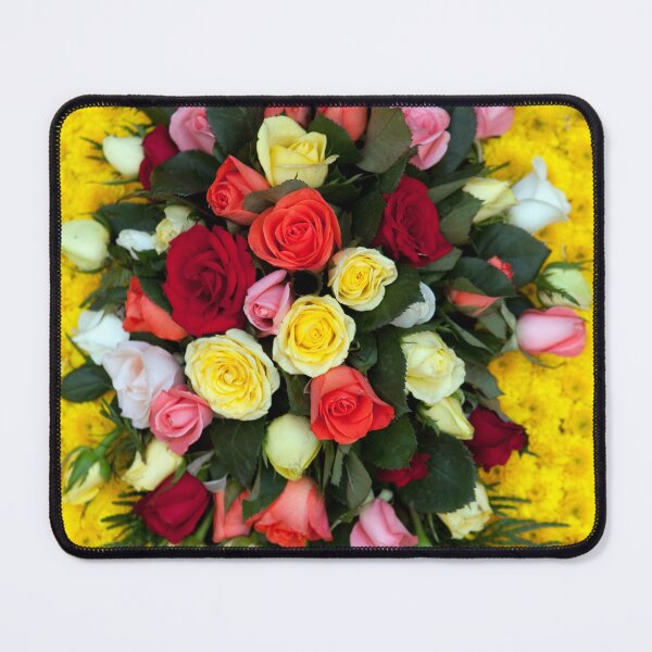 Item preview, Bright floral pattern bouquet at the wholesale flower market in Dalat, Vietnam showcasing vibrant colors and local artistry designed and sold by Kevin Miller Photography.