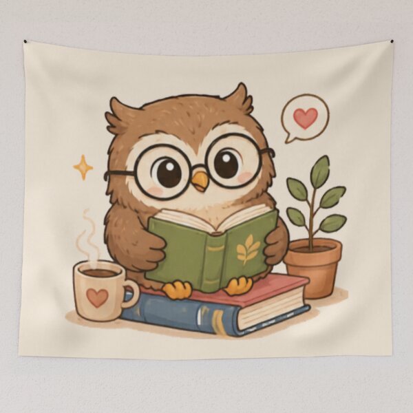 Item preview, Book Worm Owl designed and sold by MellowMunchkins.