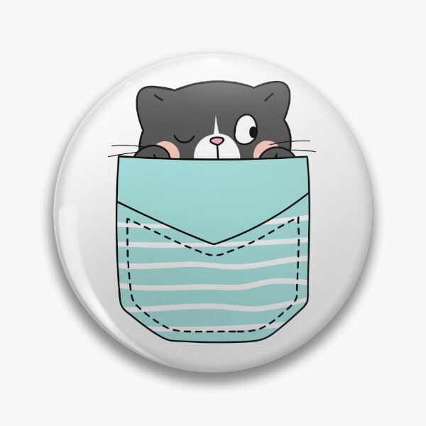Item preview, Winking Black Cat in a Striped Pocket designed and sold by KrisGraphic45.