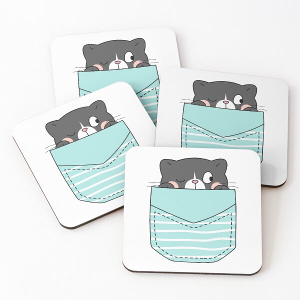Item preview, Winking Black Cat in a Striped Pocket designed and sold by KrisGraphic45.