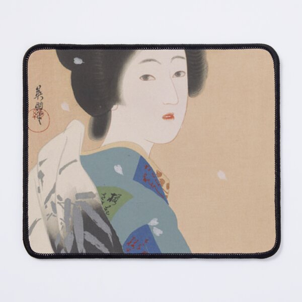 Item preview, Vintage Japanese Bijin-ga Art: Elegant Geisha in Cherry Blossom Rain designed and sold by vekotpu.