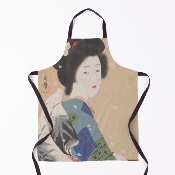 Item preview, Vintage Japanese Bijin-ga Art: Elegant Geisha in Cherry Blossom Rain designed and sold by vekotpu.