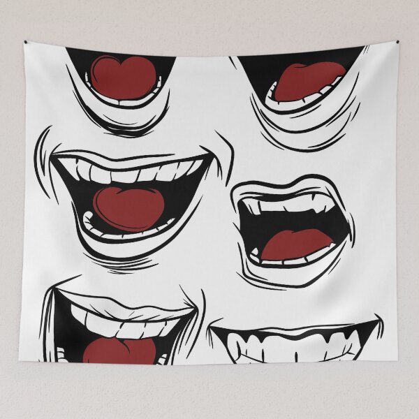 Item preview, Funny Cartoon Mouths and Expressions Sticker Set designed and sold by LYAN-STORE.