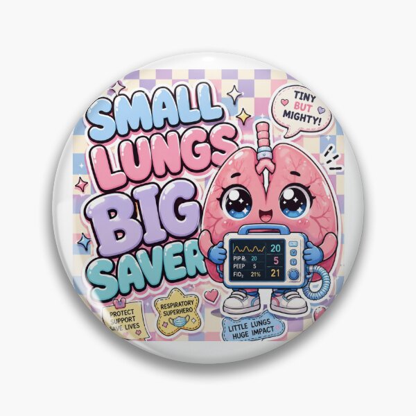 Item preview, SMALL LUNGS BIG SAVER Kawaii Respiratory Therapist Clock Design | Cute Ventilator Mascot Nurse Gift designed and sold by ClinicalHubs.