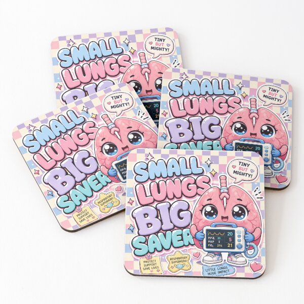 Item preview, SMALL LUNGS BIG SAVER Kawaii Respiratory Therapist Clock Design | Cute Ventilator Mascot Nurse Gift designed and sold by ClinicalHubs.