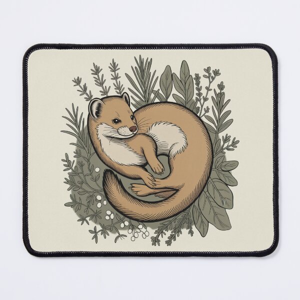 Item preview, Curious Weasel in Herbs Vintage Botanical Art designed and sold by AlexandraSand.