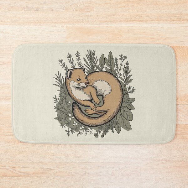 Item preview, Curious Weasel in Herbs Vintage Botanical Art designed and sold by AlexandraSand.