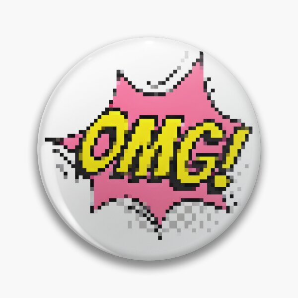 Item preview, Retro Pixel Art OMG Bubble | 90s Pop Art Comic Explosion | Pastel Pink and Yellow Gamer Sticker designed and sold by SergioMiklos.